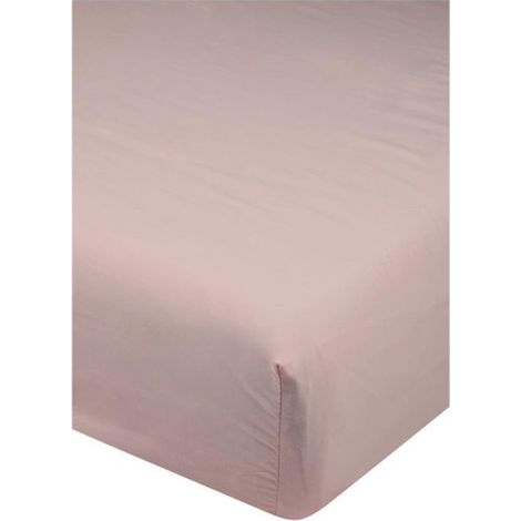Drap housse 90 x 190 cm Cocon rose (1/3)