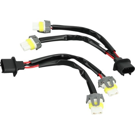 2 connecteurs d'adaptateur de faisceau de phares H13 9008 mâle vers 9005 9006 femelle, répartiteur à 2 voies pour camion pickup, câble LED. (1/5)