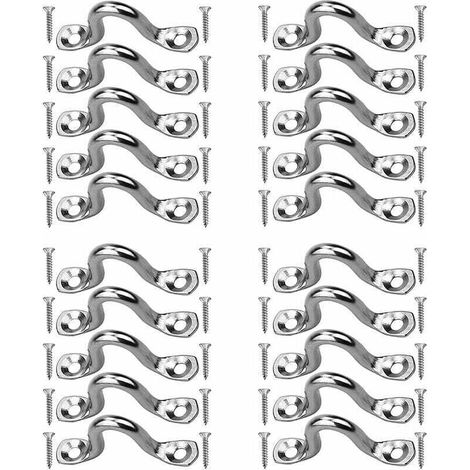 – Plaques illet en acier inoxydable 304 – Lot de 20 pièces avec 40 vis – Capacité de charge jusqu'à 40 kg – Installation facile sur divers matériaux