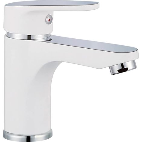 SCHÜTTE Mischiatore per lavabo ALASKA Bianco e cromo (1/5)