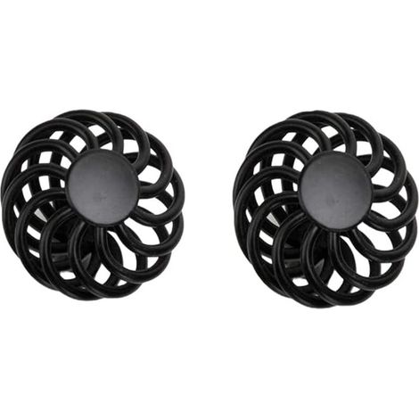 2 Pièces Poignee de Meuble Cuisine Noir Vintage, Poignée Meuble en Métal, pour Placards de Porte de Tiroir Salle de Bain Cuisine (Rond simple trou) (1/5)