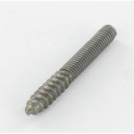 Vis mixte pour pied de lit 8X80 42 Mm fileté bois 38 Mm fileté métaux Acier brut-10 pièces