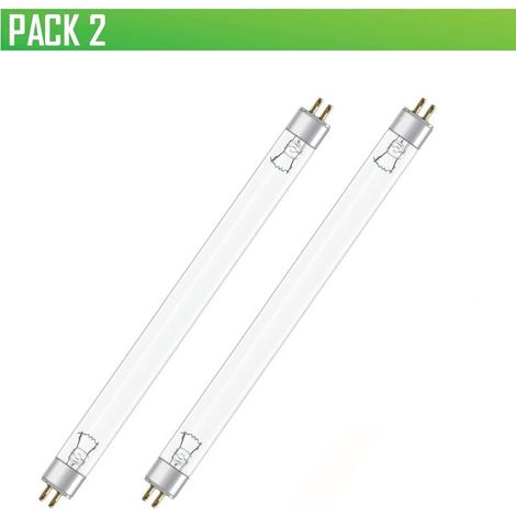 Tubo esterilizador germicida UV de 8 W, luz desinfectante ultravioleta, tubos fluorescentes UV, lámpara ultravioleta, 28,5 x 1,6 cm (8 vatios T5, paquete de 2) (1/4)