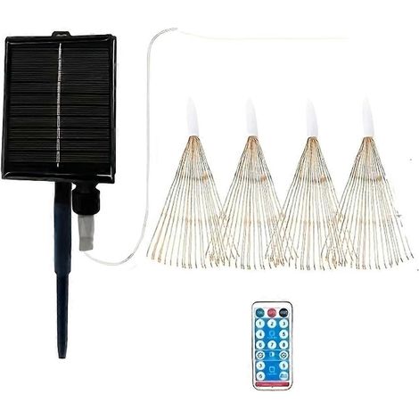 Guirlande lumineuse solaire suspendue 5x96 LED, effet feu d'artifice, 8 modes, télécommande solaire (1/5)