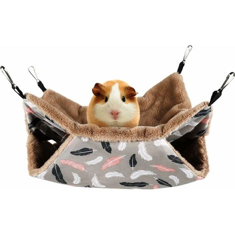 JKWG Hamacs de Cage pour Animaux de Compagnie à Double Couche Hamac pour lit Suspendu Rongeur Petits Animaux Hamac pour rongeurs pour Chinchillas, furets, Rats, Hamsters et cobayes (1/5)