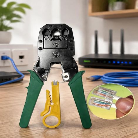 Pince à sertir multifonction Irovami pour la maison, trois pinces à sertir 8P6P4P Verte (1/2)