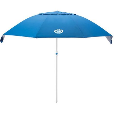 Parasol De Plage - 220 Cm - Spf 40+ - 8 Panneaux - Système De Ventilation - Bleu - 1 Pièce (1/5)