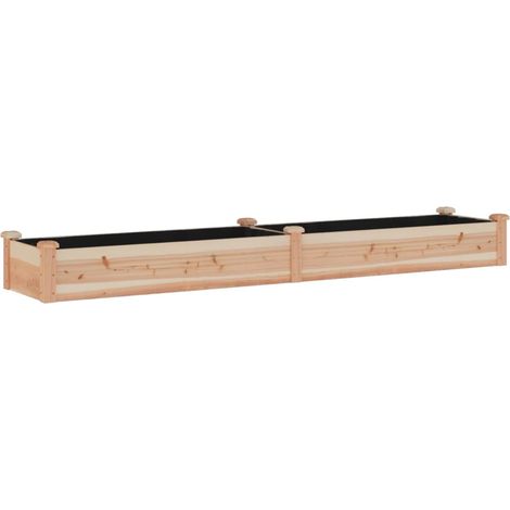 Garden Raised Bed with Liner 240x45x25 cm Solid Wood Fir vidaXL
