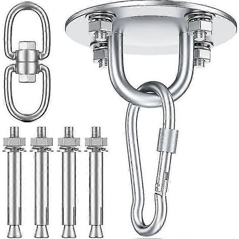 Filiyano – support extérieur en acier – Crochet de plafond pivotant à 360° pour chaise suspendue, support extérieur en acier inoxydable jusqu'à 500 kg (1/4)