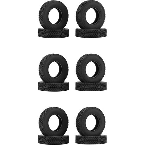12 PièCes 1.55 Pneus de Roue en Caoutchouc Pneu pour 1/14 PièCes de Mise à Niveau de Camion de Tracteur de Remorque à TéLéCommande (1/5)