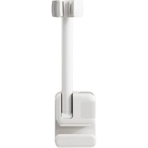 Supporto per asciugacapelli a mani libere, design regolabile, elevata capacità di carico, facile da installare, colore bianco. (1/5)