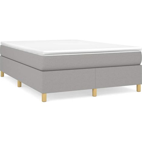 Maison Exclusive - Boxspringbettgestell Hellgrau 140x200 cm Stoff (1/5)