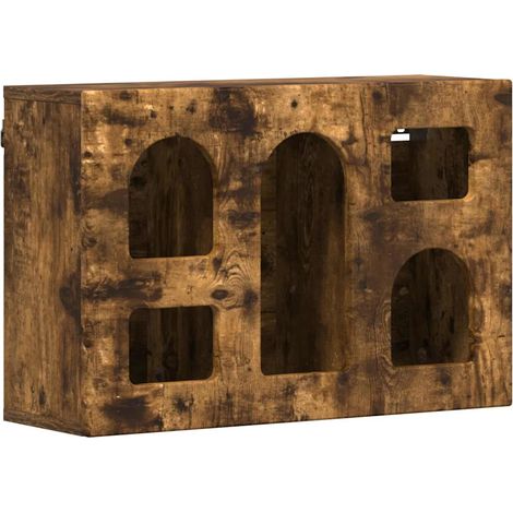 Armadio pensile moderno rettangolare 60 x 20 x 40 cm ampio spazio di archiviazione in legno multistrato rovere fumo 020054805