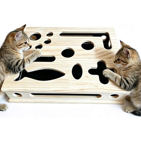 2-in-1 Kratzpuzzle mit Sandpapier, Interaktive Nagelfeilen-Box zur stressfreien Krallenpflege für Wohnungskatzen, Katzenspielzeug Interaktives Interaktive Spielzeugkiste für Indoor (1/5)