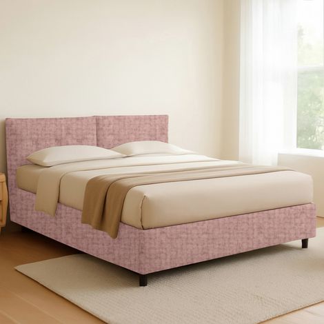 Letto Matrimoniale Bath, Sfoderabile, Contenitore Made in Italy, Rosa (1/5)