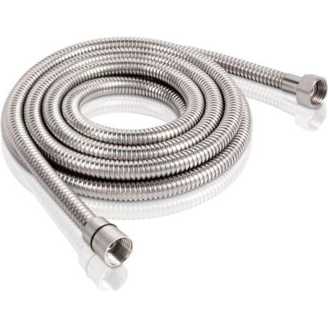 2 m langer Duschschlauch aus Edelstahl, verdreh- und knickfest, G1/2" (1/4)