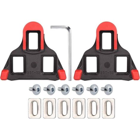 Cales de vélo de Route pour Chaussures de Cyclisme, Taquets de Vélo, Crampons de Chaussure, Ensemble de Clips de Vélo de Route et de Peloton pour Chaussures de Cyclisme Spécialisées (1/5)