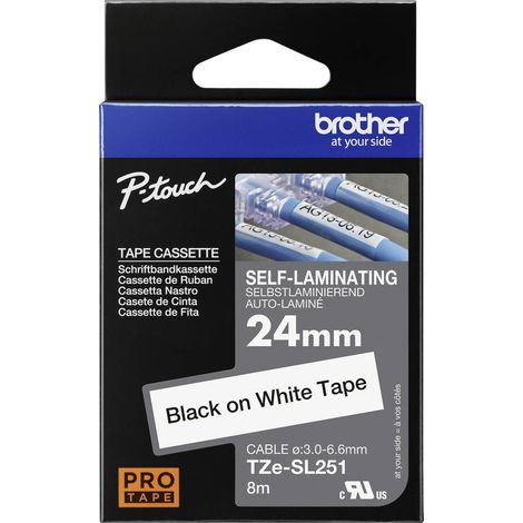 Brother TZe, TZ TZESL251 Couleur de ruban: blanc Couleur de police:noir 24 mm 8 m (1/3)