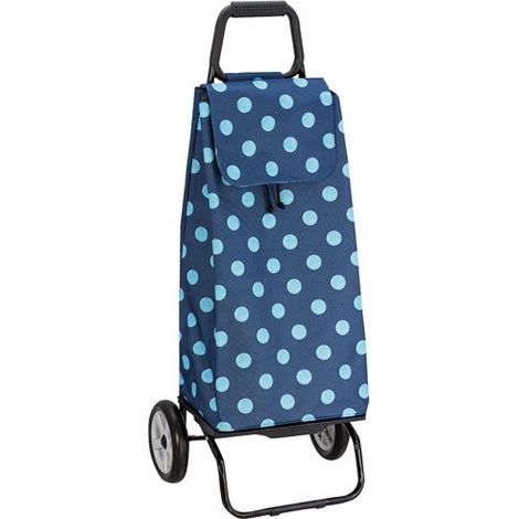 Gehwagen mit 2 Rädern, 55 Liter, Carlux Punkte Himmelblau - Seitentasche