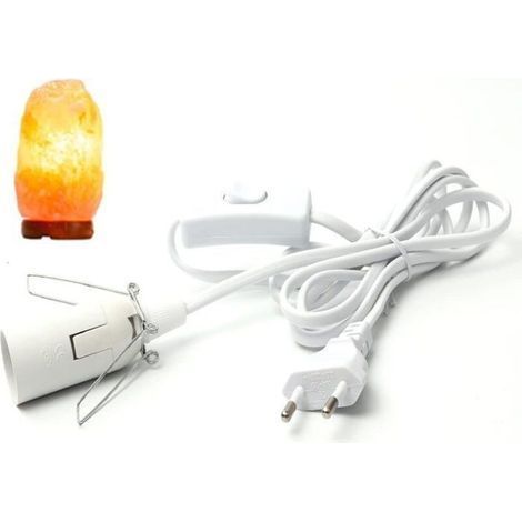 Cavo per lampada di sale con interruttore - E14 - 1,8 m - Portalampada per lampada di sale, bianco (1/5)