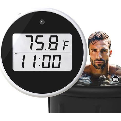 Kaltes Tauchthermometer – Timer, wasserdichtes Eisbad-Thermometer, schwimmendes Wasserthermometer für Eisbad, Wassertemperatur-Pool-Thermometer für alle (1/5)