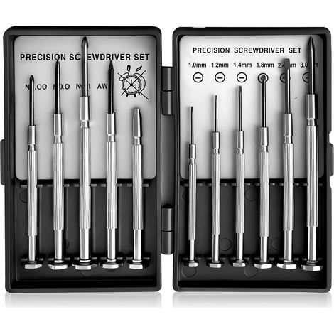 Lot de 11 tournevis pour montre, tournevis de précision, mini tournevis, kit de réparation de petites lunettes (avec 1 aimant puissant) (1/5)
