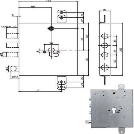 Cerradura Sic.Tríplice Dx/Sx 668.0537.0G80 Iseo