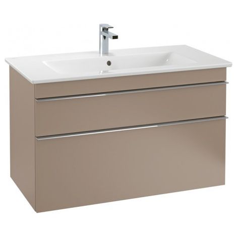Villeroy & Boch Venticello Meuble sous-lavabo A925, 753x590x502mm, Coloris: Laqué noir mat, poignée : chrome brillant - A92501PD