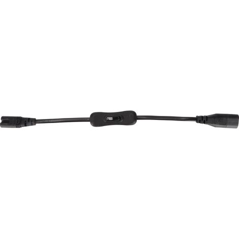 Rallonge d'alimentation avec interrupteur, câble IEC 320 C8 vers IEC 320 C7 (mâle/femelle), pour lampe de bureau, 100-250 V, 0,98 pi (30 cm).