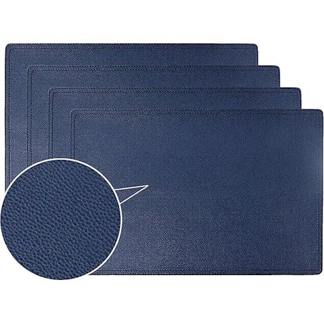 Ensemble de 4 sets de table en cuir synthétique PU, imperméables, résistants aux taches, à la chaleur, antidérapants et faciles à nettoyer. (1/2)