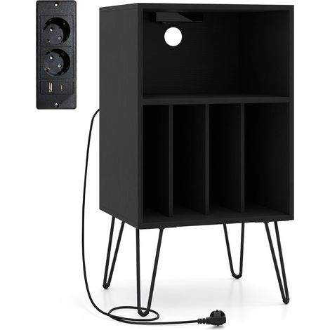 Support pour platine vinyle avec station de charge et rangement pour disques. (1/5)
