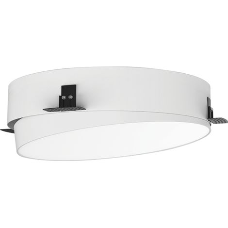 Plafonnier LED Orientable Trimless D420 42W CCT IRC90 Variable Blanc Sablé ZAMBELIS 25213 - 100 deg - Switch 2700-3200-4000K