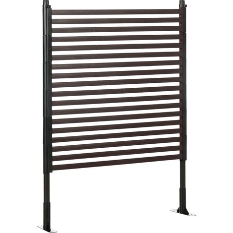 Panneau clotûre de jardin brise vue en métal extérieur avec pieds ou piquets à planter. modulaire. 93L x 22l x 124H cm