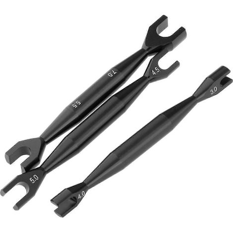 3-teiliger Schraubenschlüssel, Aluminiumlegierung, für M3, M4, M4,5, M5, M5,5 und M7, RC-Car-Wartungswerkzeug, Sechskant-Radmutternschlüssel für LKW-black (1/5)