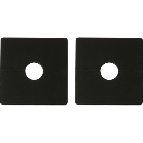 (2 Pièces PVC Carré Rosace Robinet pour Tuyau De Douche De 22 MM De Diamètre pour Toilettes Cuisines Jardins (Noir) (1/5)