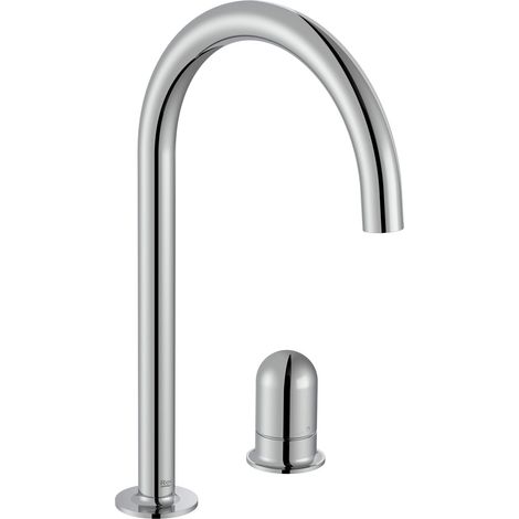 ROCA A5A3W3FC00 NU Grifo Monomando Lavabo con Maneta de Repisa Maneta Dome Cromo - ref: A5A3W3FC00