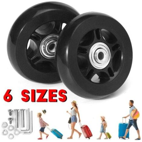 Roulettes de rechange pour valises, 60 mm x 18 mm, kits de réparation de roulements pivotants en caoutchouc, lot de 2