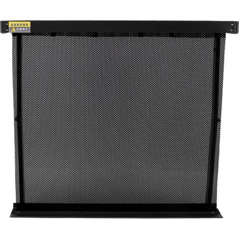 Étendoir à linge rétractable avec gabarit, fixation murale, plateforme respirante en maille, en aluminium, pour terrasse ou salle de bain, noir (1/5)