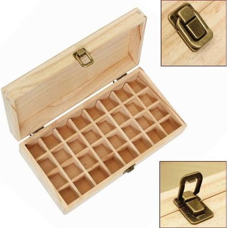 Boîte dHuile Essentielle Organisateur Rangement en Bois Pour 32 Bouteilles Boîte de Stockage (1/4)