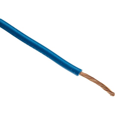 Fil électrique RS PRO 2491X, 50 2,5 mm² 13 AWG Non blindé, 750 V, PVC Bleu, 100m ( Prix pour Bobine de 100 Mètres )