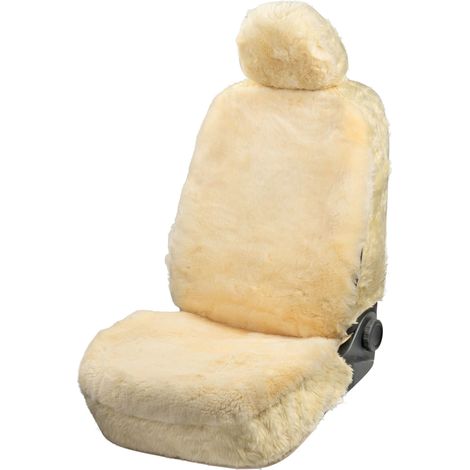 Autositzbezug Maya aus Lammfell, PKW-Schonbezug Einzelsitz, Lammfellbezug beige, 1 Stück (1/5)