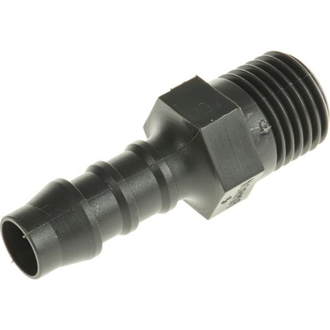 Adaptateur RS PRO Mâle Droit 1/4pouce, BSP 1/4" mâle, en Nylon ( Prix pour Paquet de 5 )