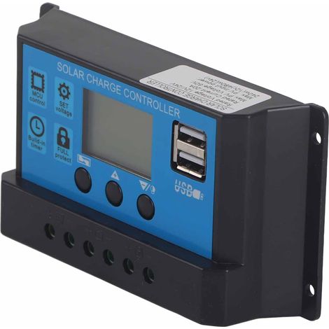 Contrôleur de charge solaire MOS 2 voies 20 A 12 V 24 V, régulateur de batterie PWM à 3 étapes, contrôleur de panneau solaire (1/5)