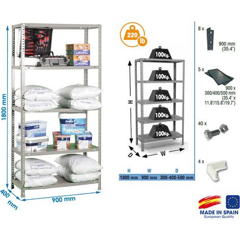 SimonRack - Komfort-Fachboden 1800x900x400mm Dunkelgrau Last 100Kg - COMFORT 5/400