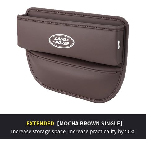 (Marron) NOUVEAU Coffret de rangement en cuir pour l'espace entre les sièges auto, compatible avec Land Rover Range Rover Discovery Freelander Defender Evoque (1/5)