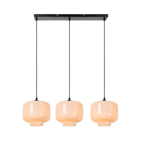 Lampada a sospensione MEDINE bianca vetro 3xE27 Lucide