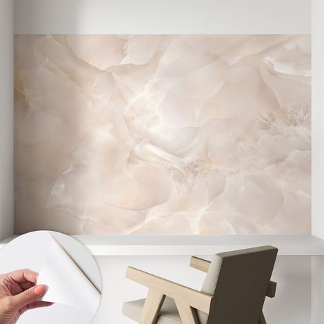 Papier peint autocollant à motifs décoratifs pour salon chambre et bureau Décoration murale élégante avec colle Marbre délicat 104x70 cm (1/5)