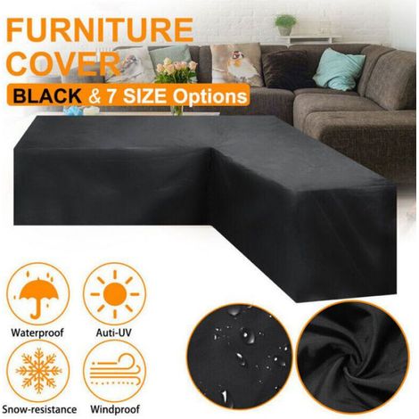 Housse Pour Canapé D Angle - Oxford 210D Imperméable Résistante Aux UV Et Au Gel - Jardin Terrasse Piscine - 215x215x87 Cm - 1 Pièce (1/4)
