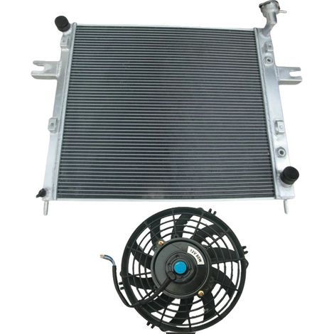 Radiador de aluminio, tamaño del núcleo 21.5" × 23.2" × 1.6", compatible con JEEP GRAND CHEROKEE WJ/WG 4.7L V8 (1999-2005), 30% más de capacidad de enfriamiento, tapa del radiador incluida. (1/5)