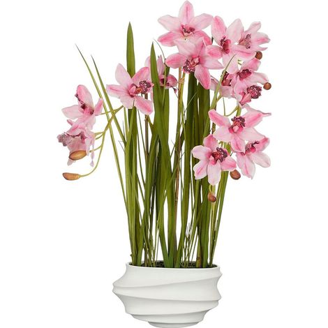 Mica Décorations Plante décorative Cymbidium Polyester Orchidée artificielle 81 x 49 x 40 cm (1/2)